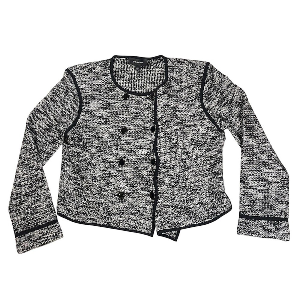 St. John Black Label Vintage Spacedye USA Boucle Women's Blazer Suit Jacket